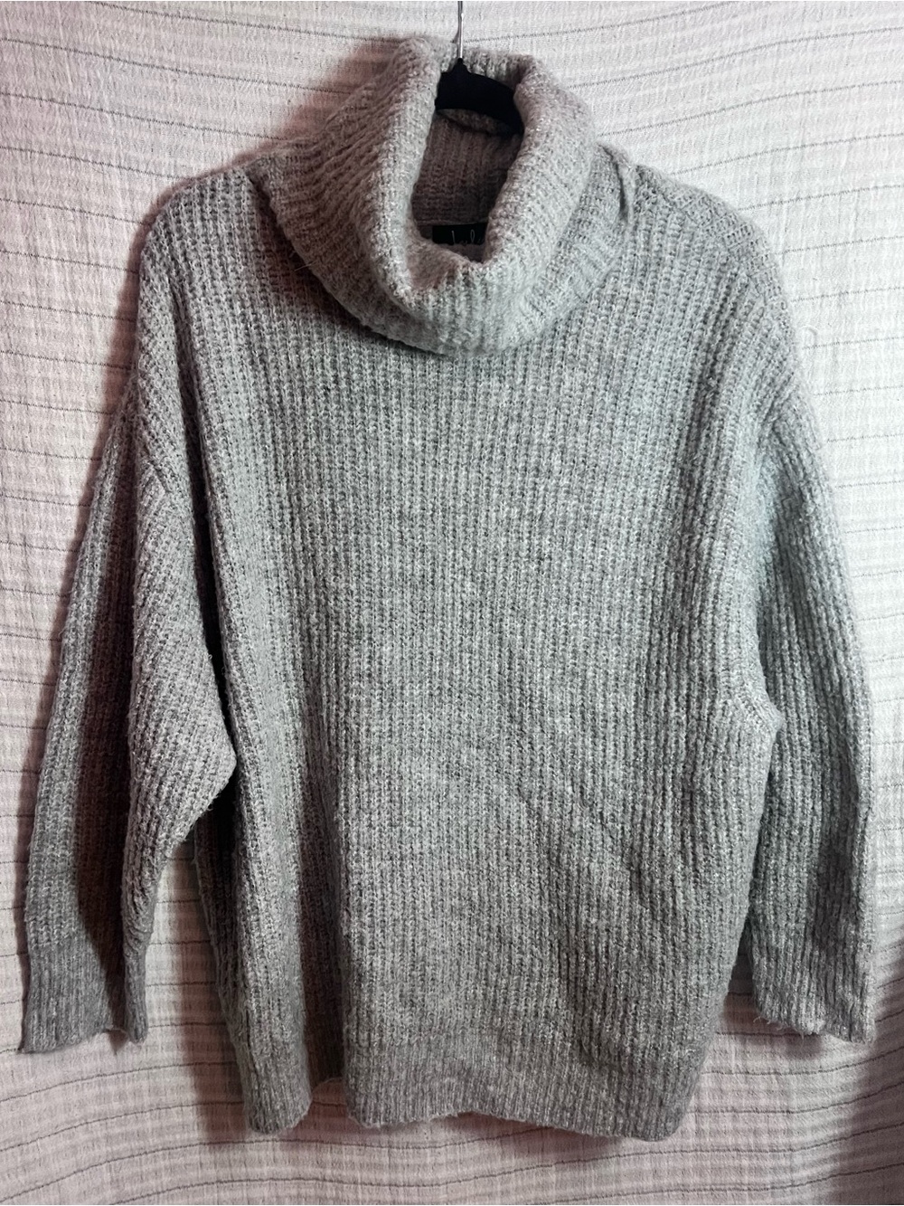 Lulu's Light Gray Chunky Cowl Neck Oversized Sweater